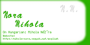 nora mihola business card